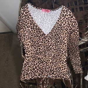 cheetah print ruched top